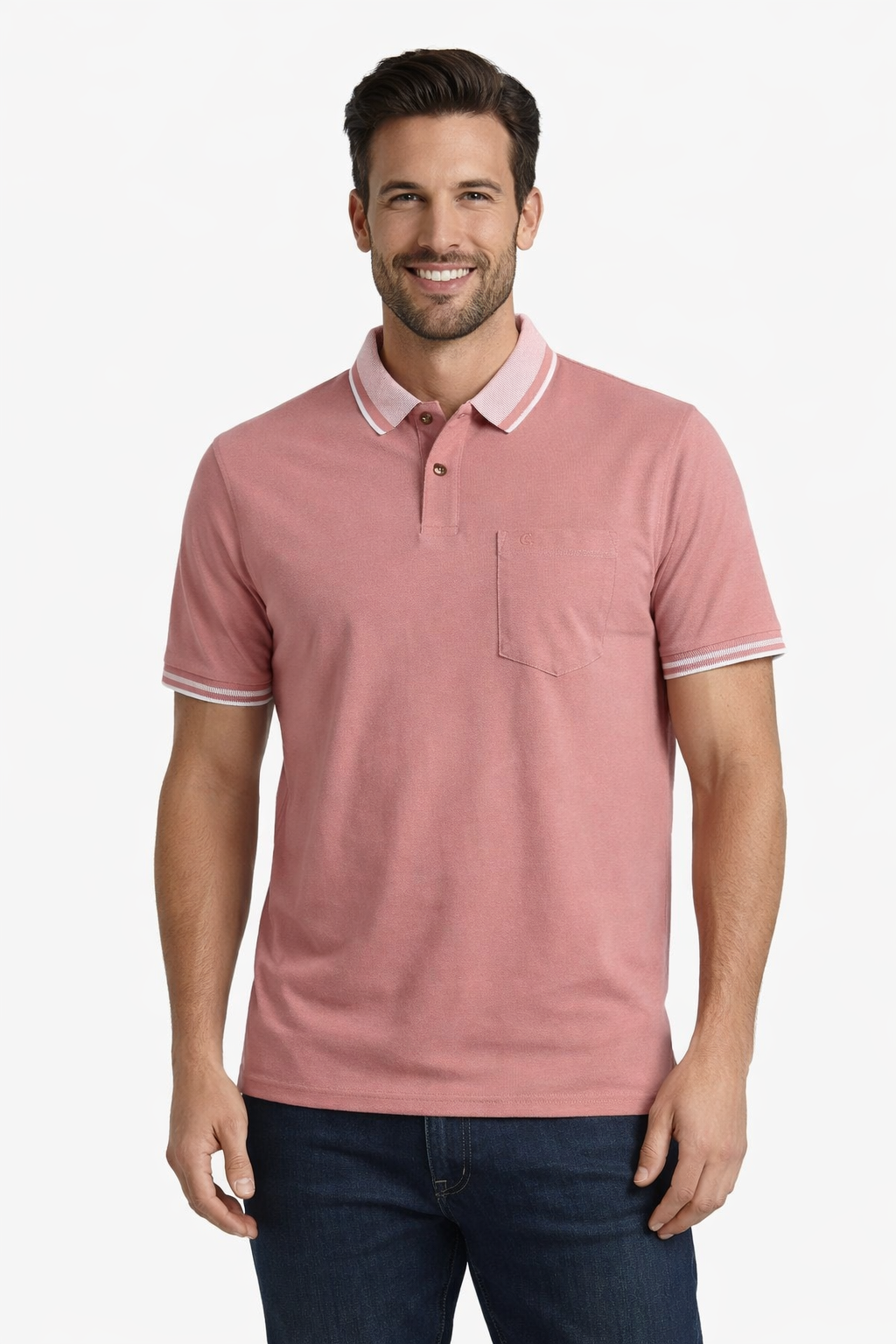 Men’s Solid  Polo with Contrast Tipping