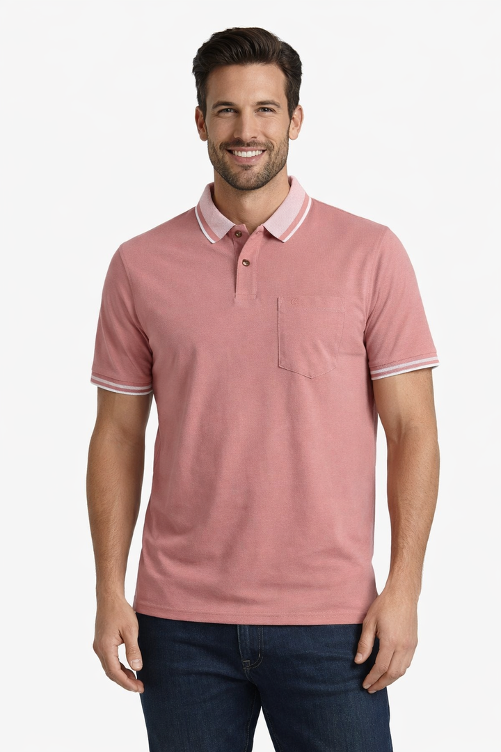 Men’s Solid  Polo with Contrast Tipping