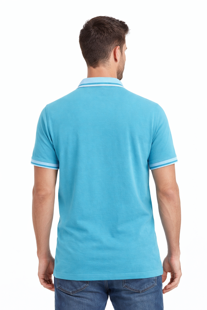 Men’s Solid  Polo with Contrast Tipping