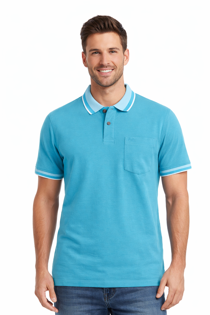 Men’s Solid  Polo with Contrast Tipping