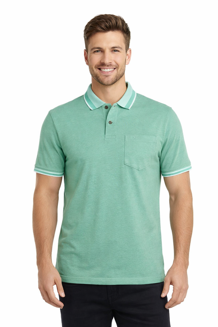 Men’s Solid  Polo with Contrast Tipping