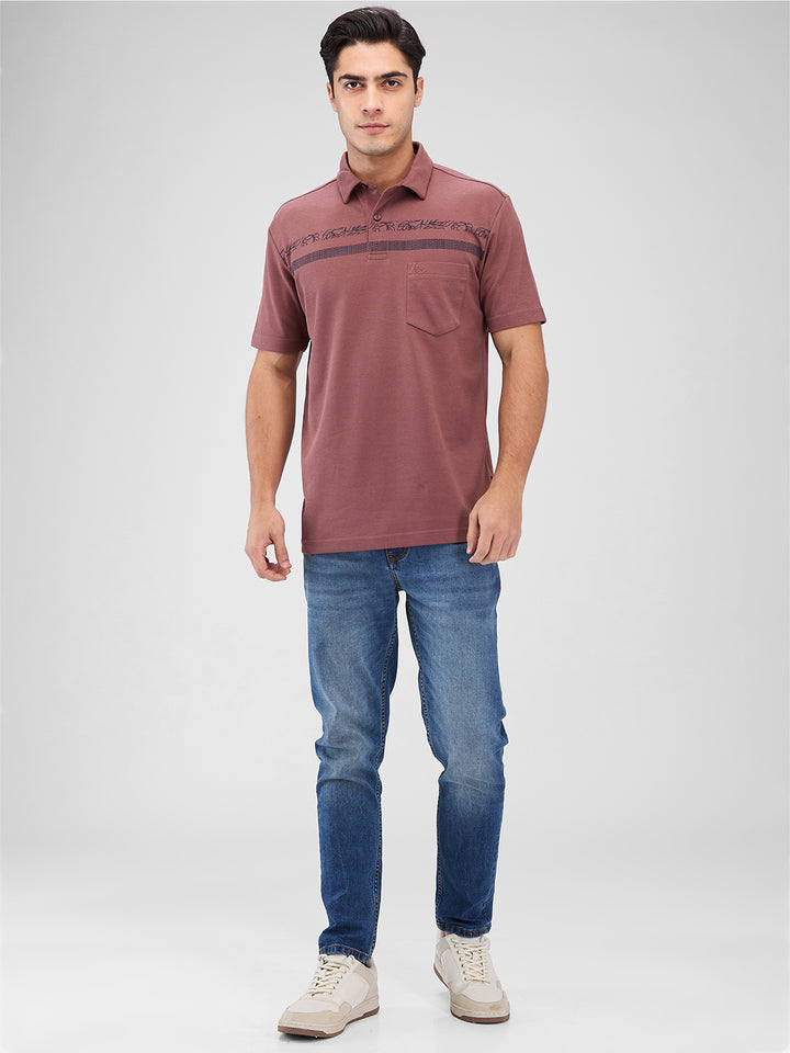 Men's DRI-EASE Printed Short Sleeve Polo Cotton Blend T-Shirts