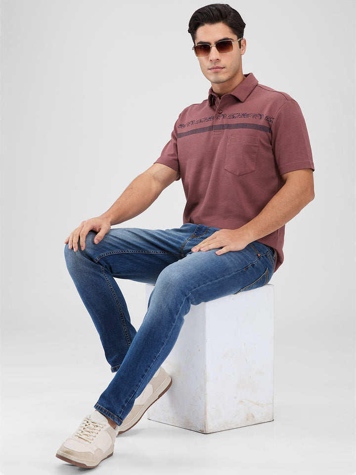 Men's DRI-EASE Printed Short Sleeve Polo Cotton Blend T-Shirts