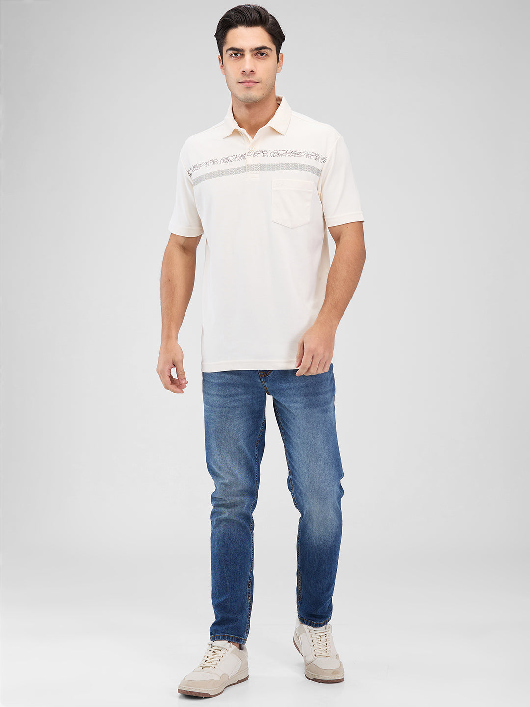 Men's DRI-EASE Printed Short Sleeve Polo Cotton Blend T-Shirts