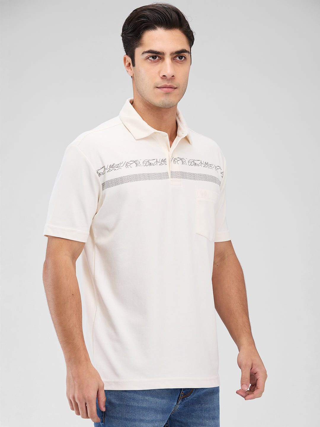 Men's DRI-EASE Printed Short Sleeve Polo Cotton Blend T-Shirts