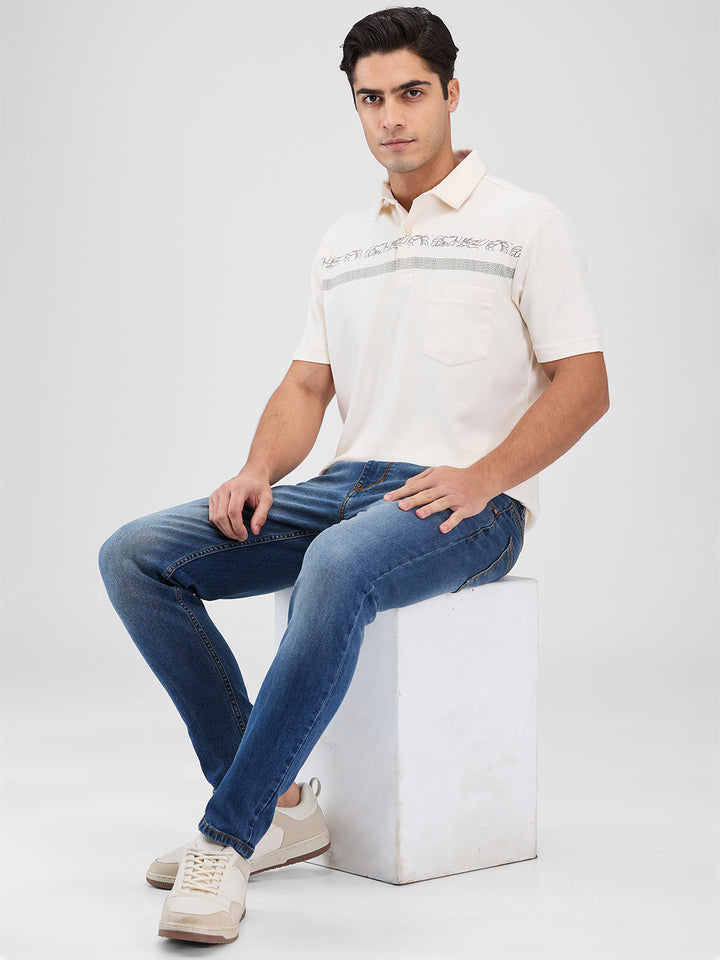 Men's DRI-EASE Printed Short Sleeve Polo Cotton Blend T-Shirts