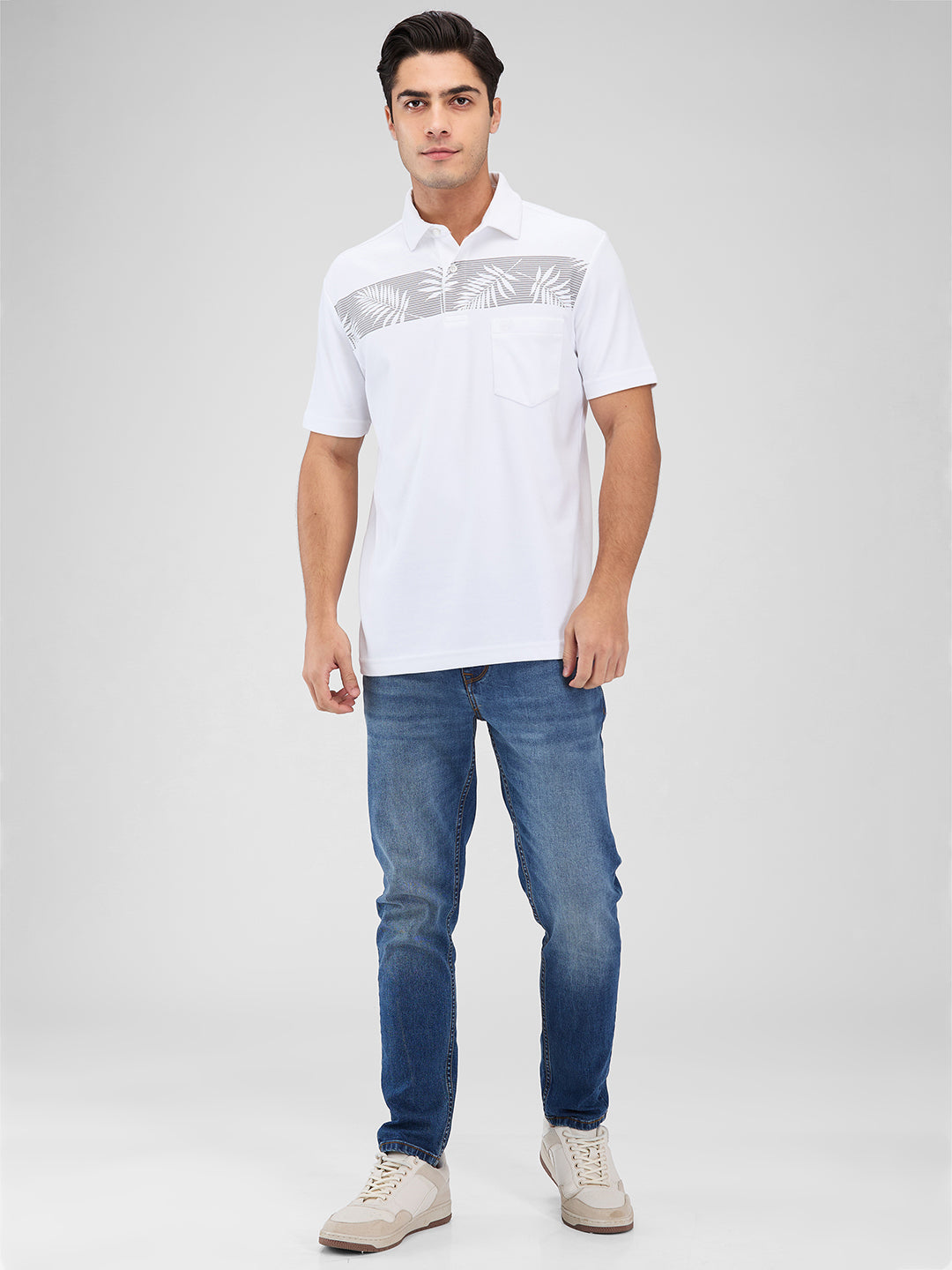 Men's DRI-EASE Printed Short Sleeve Polo Cotton Blend T-Shirts
