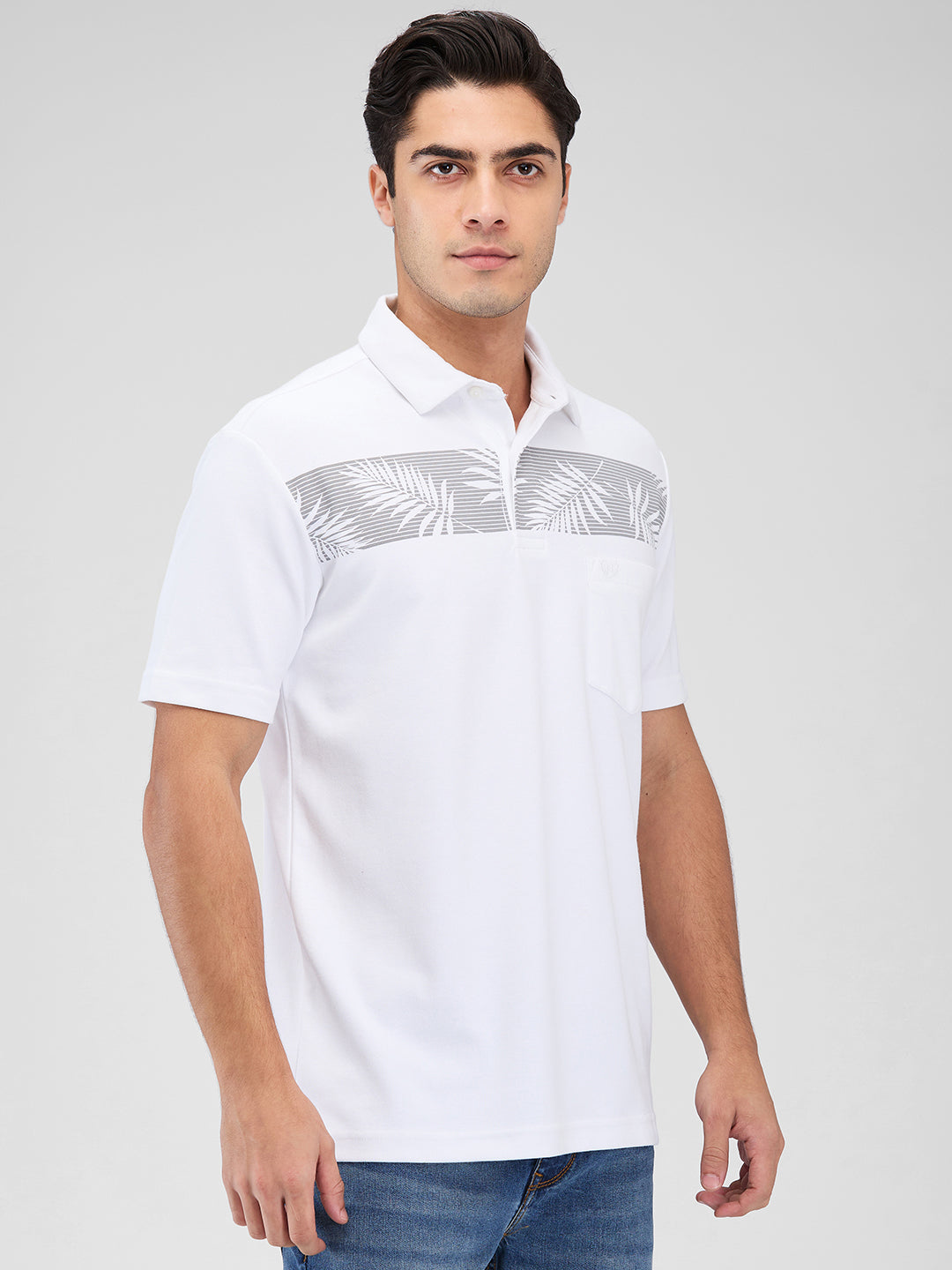 Men's DRI-EASE Printed Short Sleeve Polo Cotton Blend T-Shirts