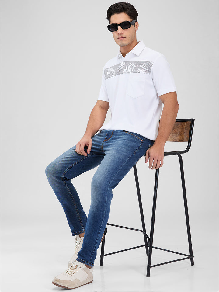 Men's DRI-EASE Printed Short Sleeve Polo Cotton Blend T-Shirts