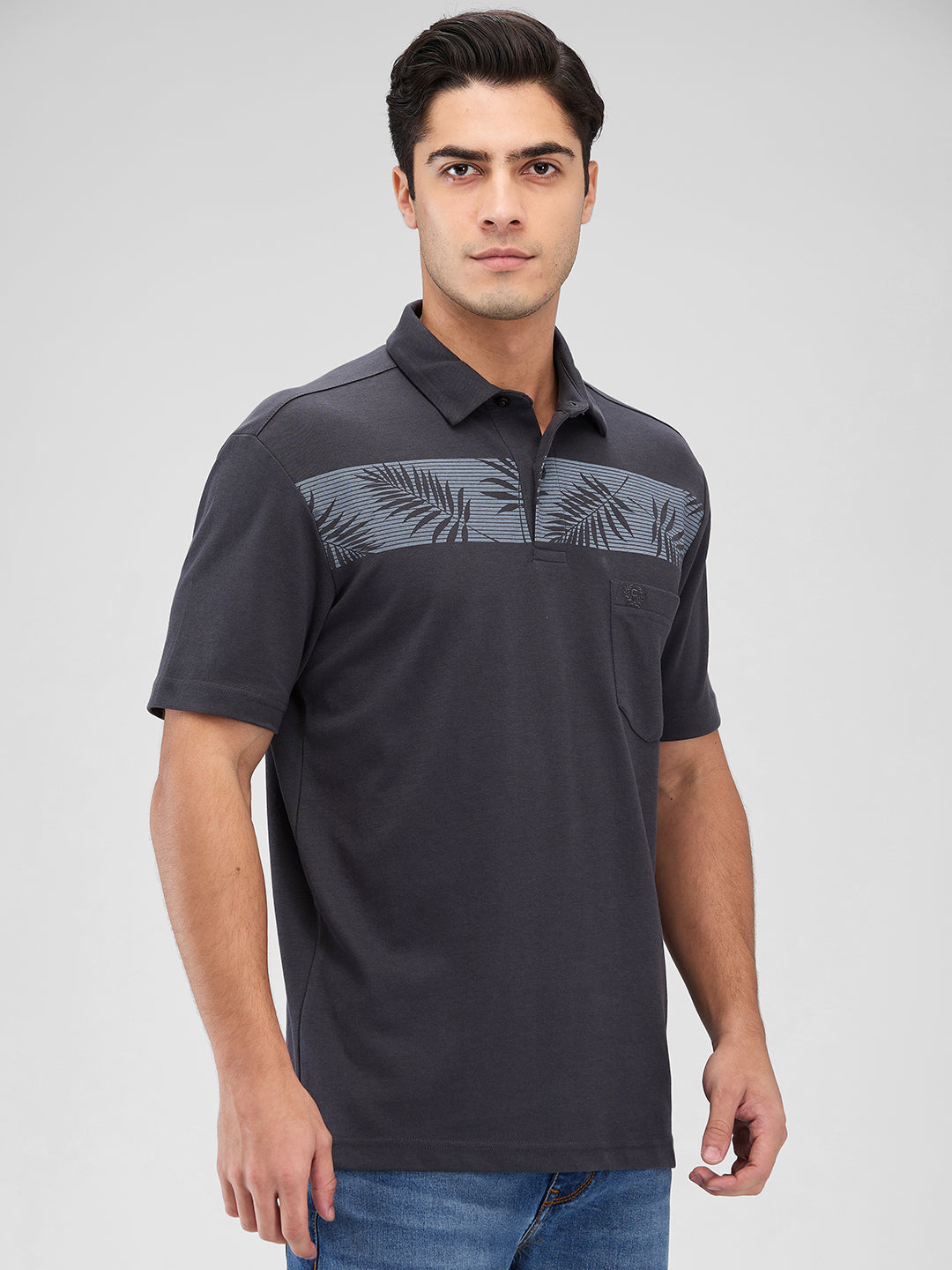 Men's DRI-EASE Printed Short Sleeve Polo Cotton Blend T-Shirts