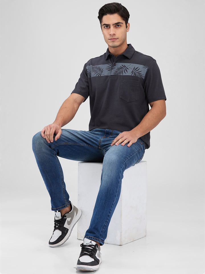 Men's DRI-EASE Printed Short Sleeve Polo Cotton Blend T-Shirts