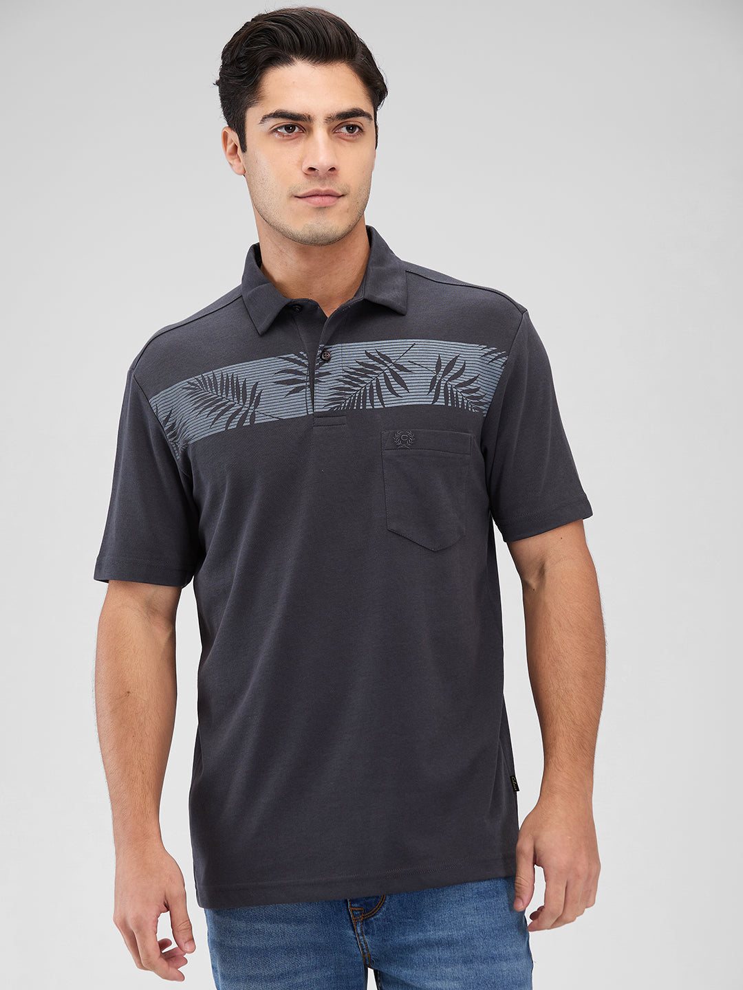 Men's DRI-EASE Printed Short Sleeve Polo Cotton Blend T-Shirts