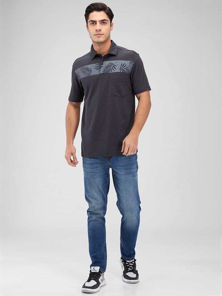 Men's DRI-EASE Printed Short Sleeve Polo Cotton Blend T-Shirts