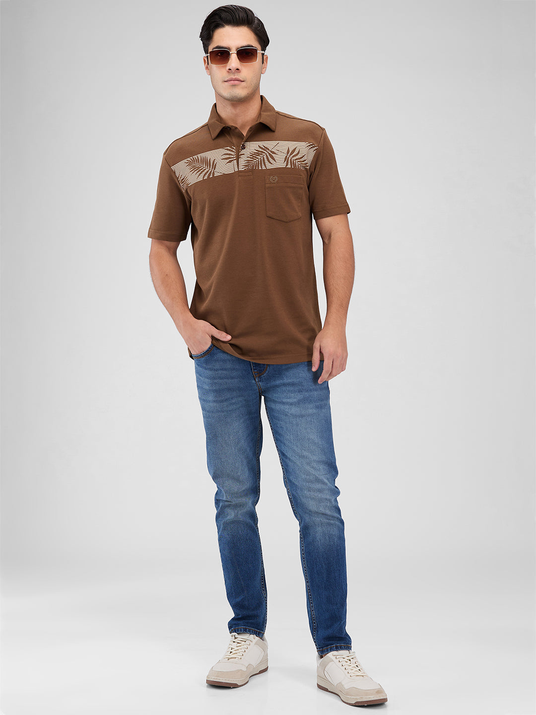 Men's DRI-EASE Printed Short Sleeve Polo Cotton Blend T-Shirts