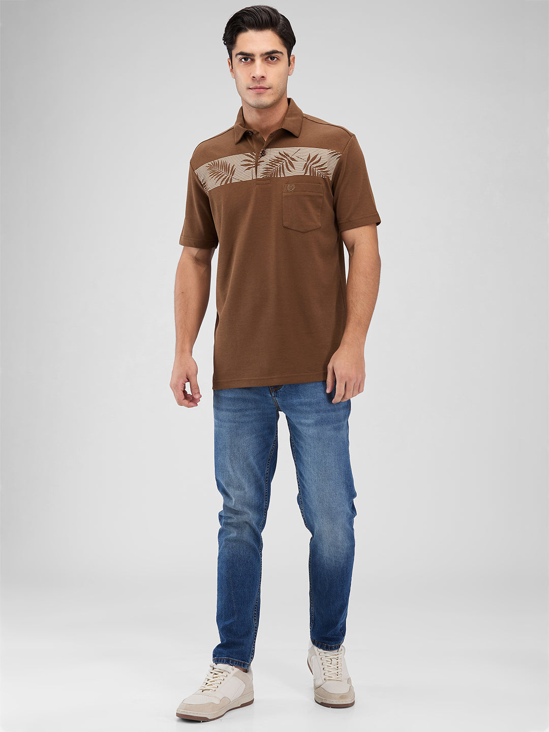 Men's DRI-EASE Printed Short Sleeve Polo Cotton Blend T-Shirts