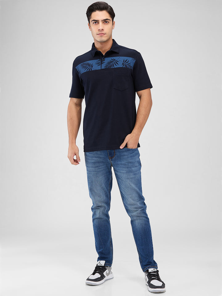 Men's DRI-EASE Printed Short Sleeve Polo Cotton Blend T-Shirts