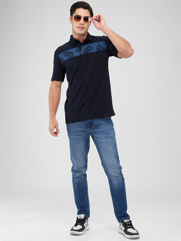 Men's DRI-EASE Printed Short Sleeve Polo Cotton Blend T-Shirts