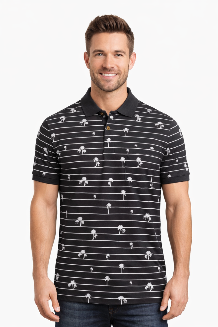 Men’s Palm Tree Printed Polo