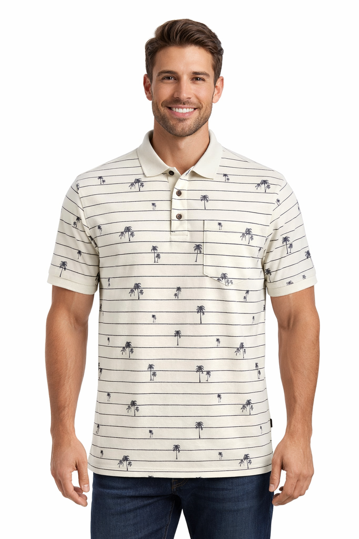 Men’s Palm Tree Printed Polo