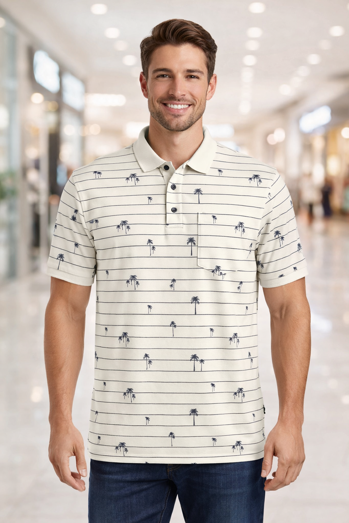 Men’s Palm Tree Printed Polo