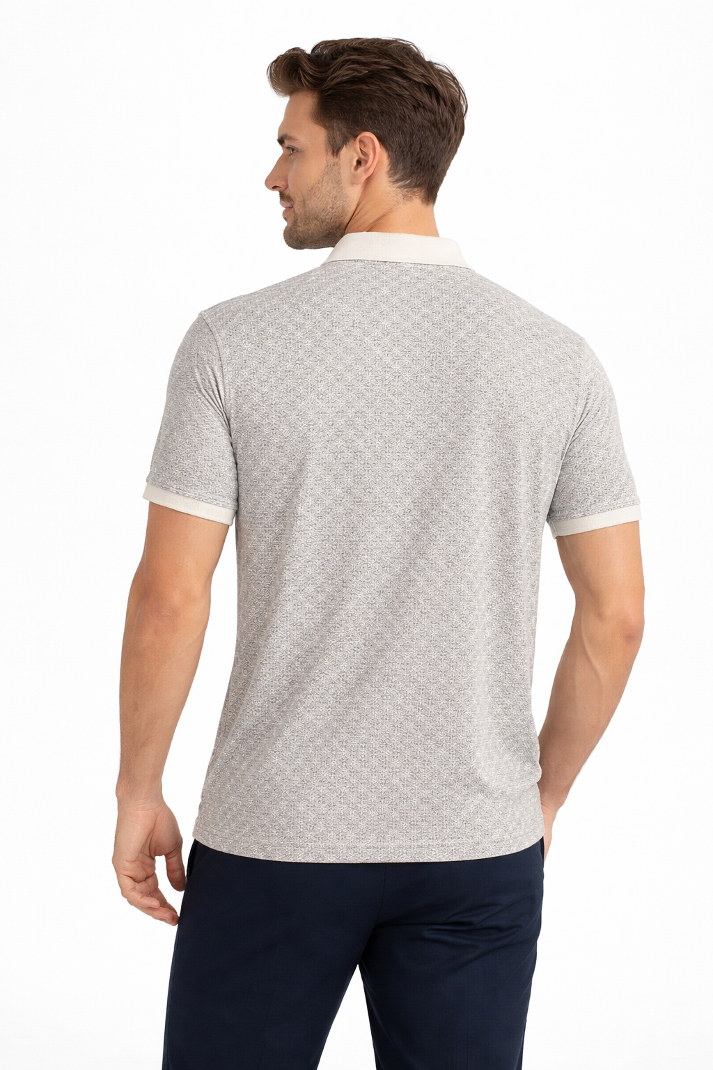 Men’s Textured Printed Polo