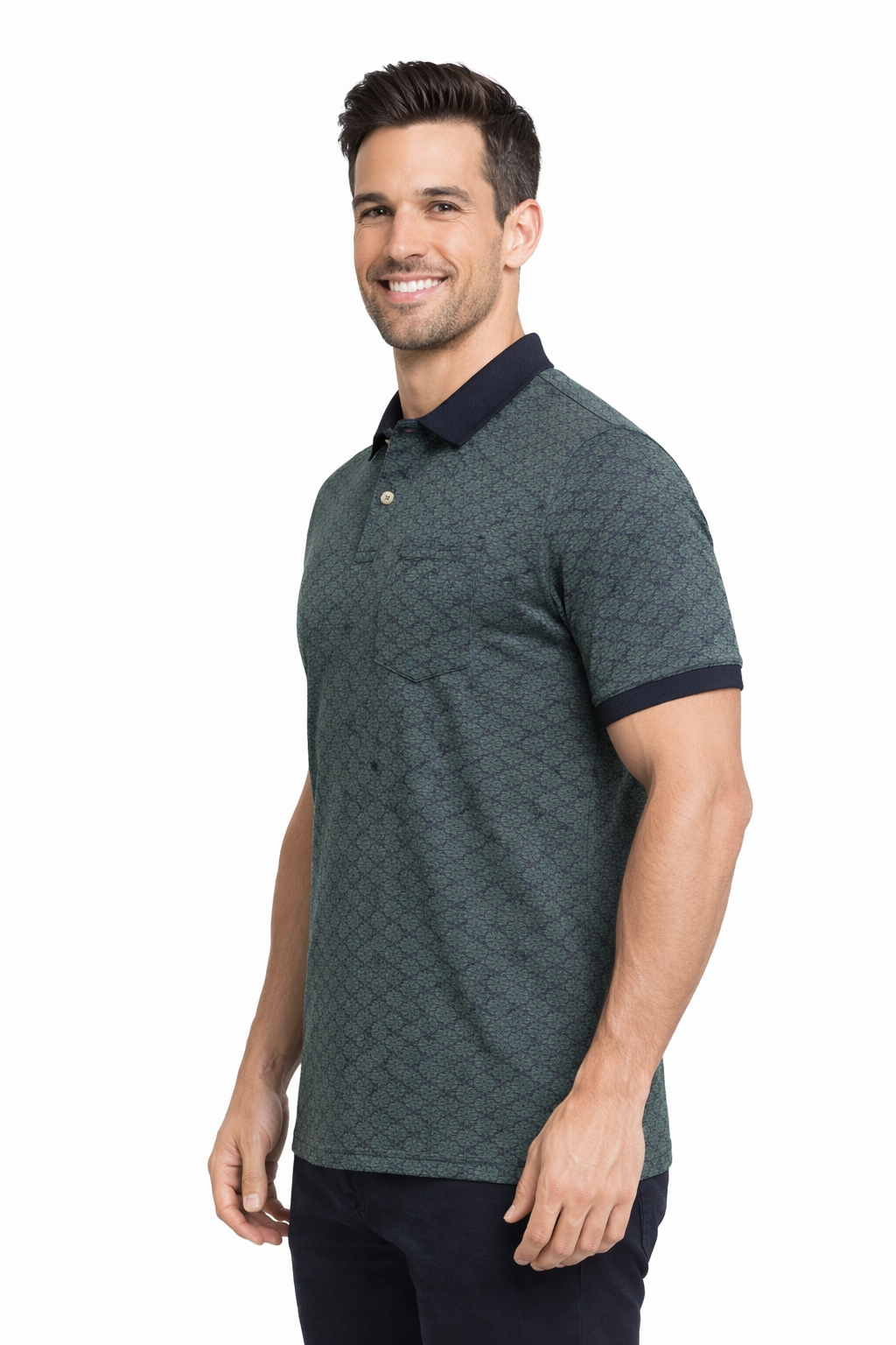Men’s Textured Printed Polo