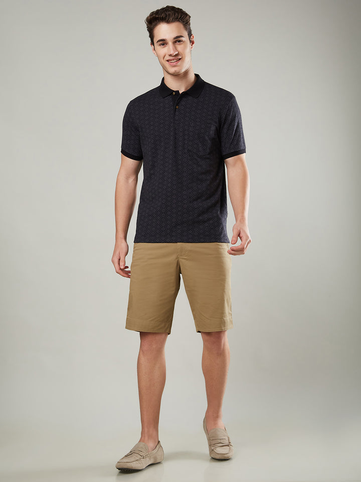 Men’s Textured Printed Polo