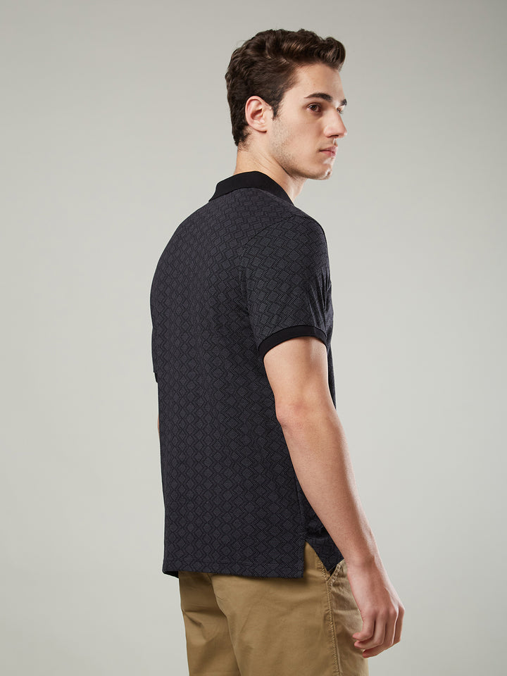 Men’s Textured Printed Polo