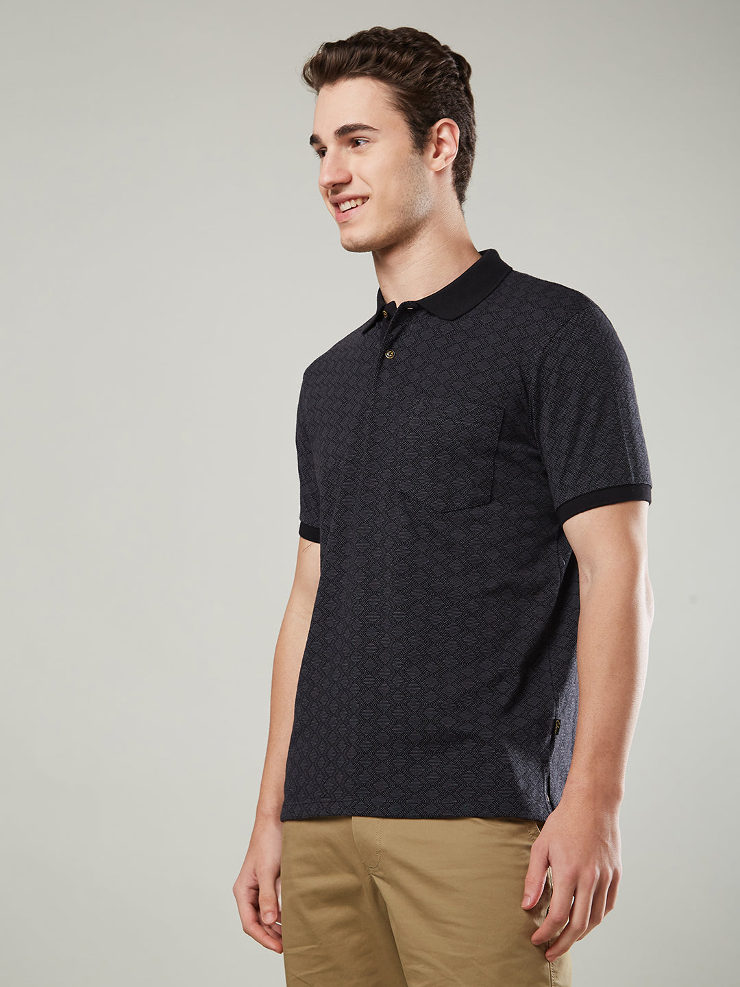 Men’s Textured Printed Polo