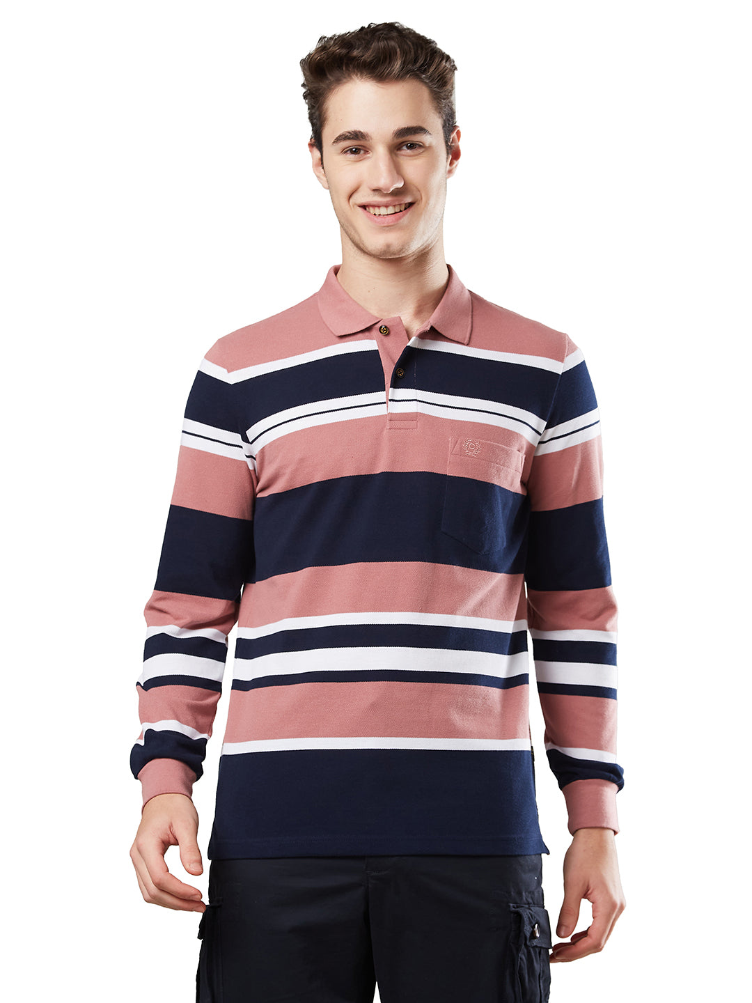 Men’s Striped Polo – Long Sleeve - T-Shirts