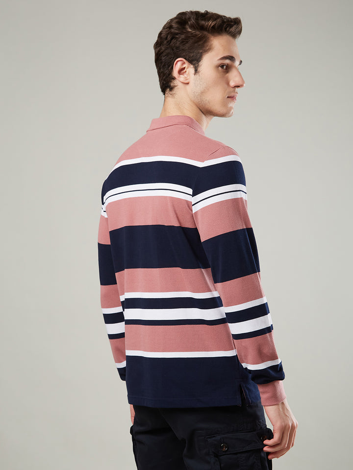 Men’s Striped Polo – Long Sleeve - T-Shirts