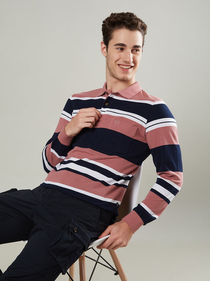 Men’s Striped Polo – Long Sleeve - T-Shirts
