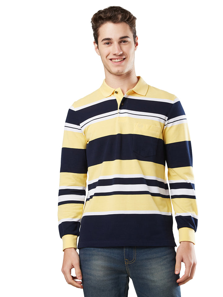 Men’s Striped Polo – Long Sleeve - T-Shirts