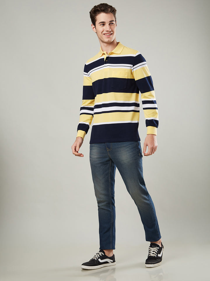 Men’s Striped Polo – Long Sleeve - T-Shirts