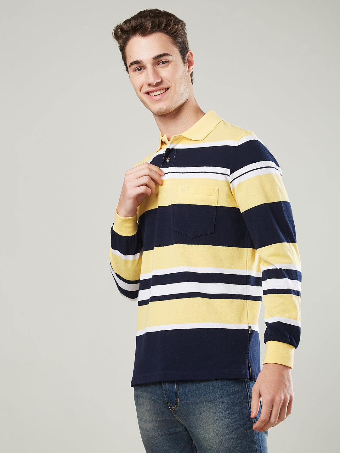 Men’s Striped Polo – Long Sleeve - T-Shirts
