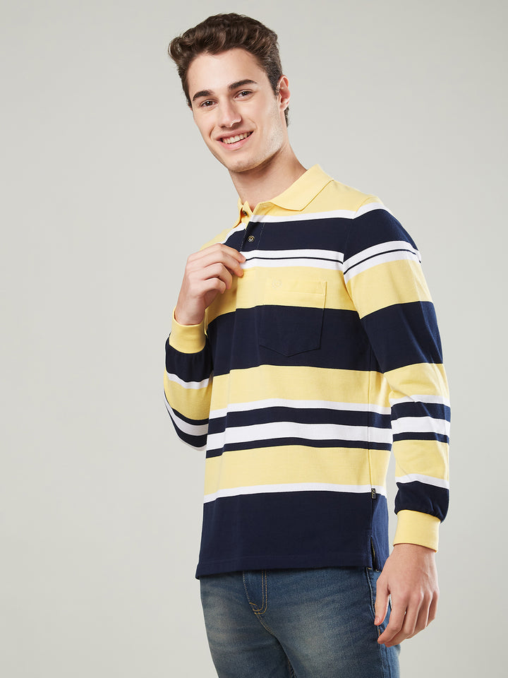 Men’s Striped Polo – Long Sleeve - T-Shirts