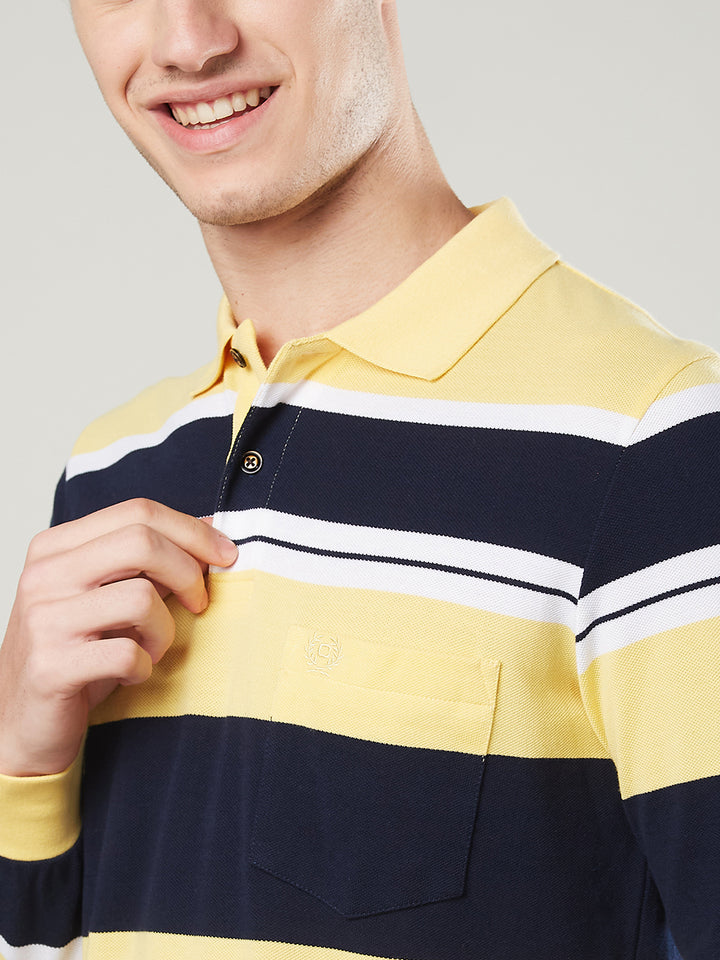 Men’s Striped Polo – Long Sleeve - T-Shirts