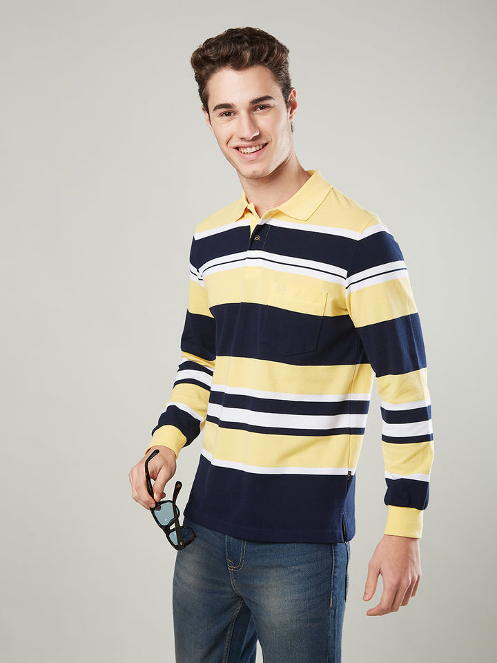 Men’s Striped Polo – Long Sleeve - T-Shirts