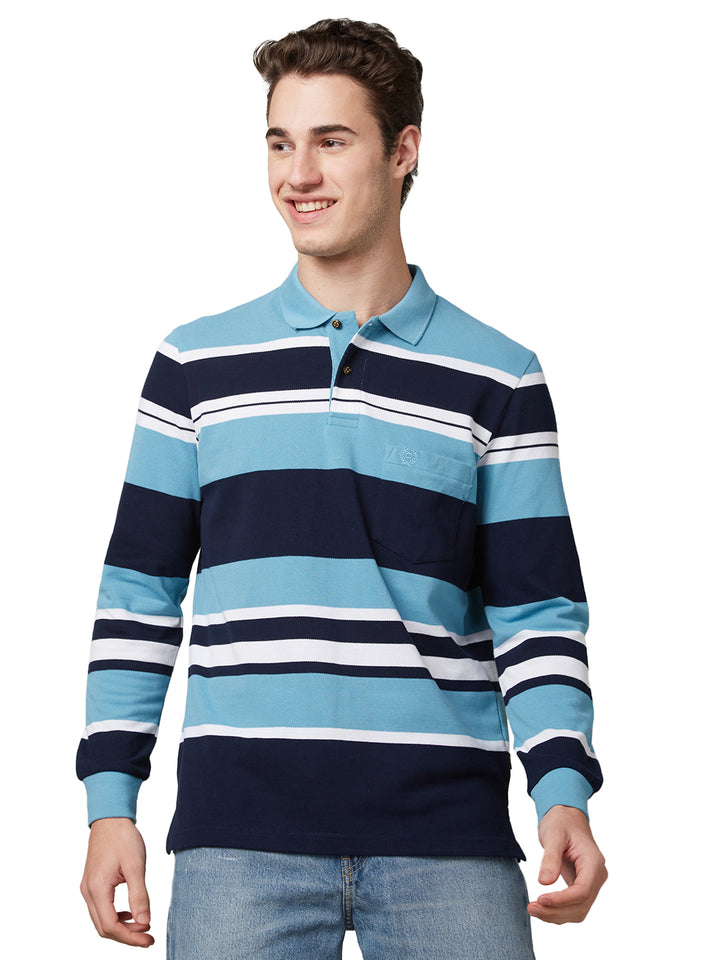 Men’s Striped Polo – Long Sleeve - T-Shirts