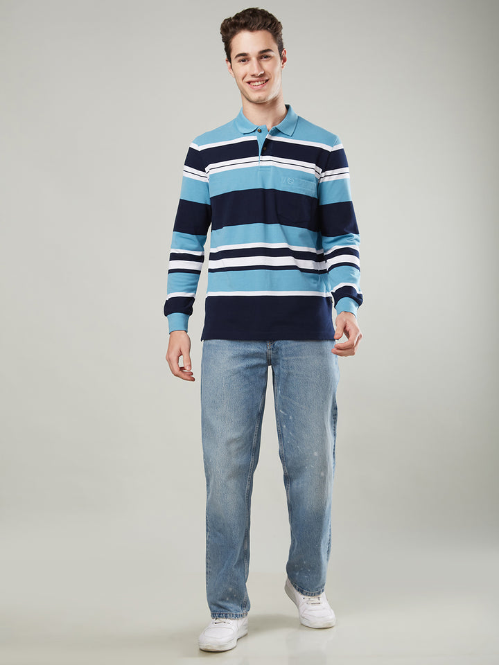 Men’s Striped Polo – Long Sleeve - T-Shirts