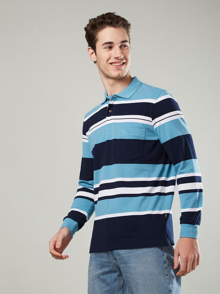Men’s Striped Polo – Long Sleeve - T-Shirts