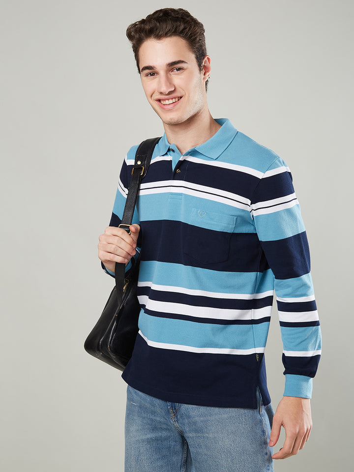 Men’s Striped Polo – Long Sleeve - T-Shirts
