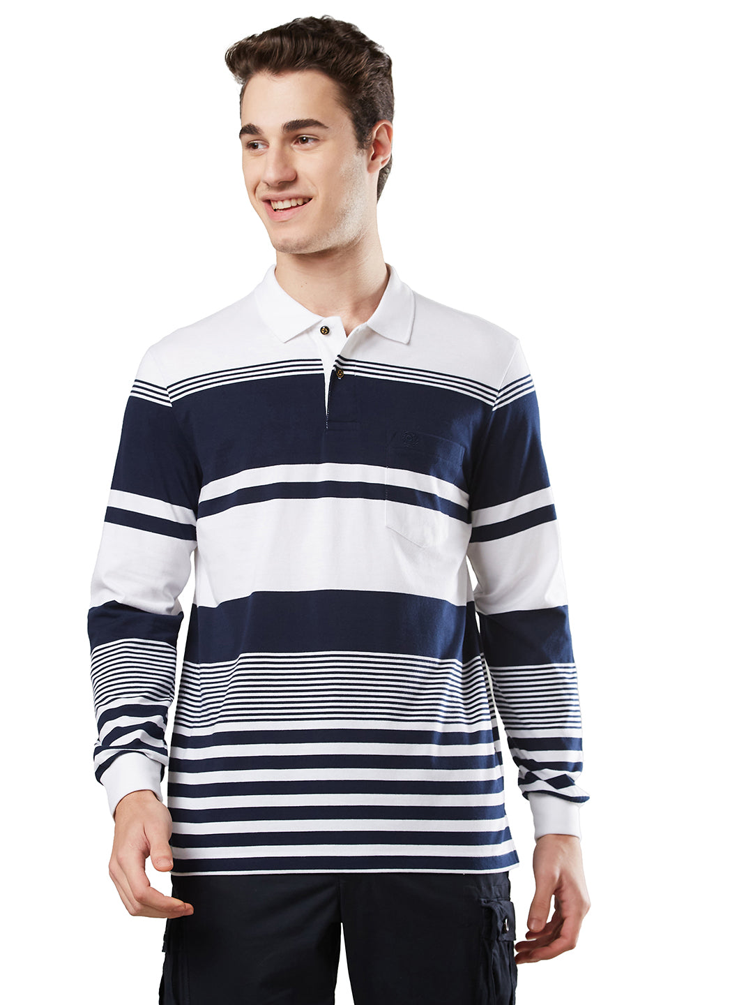 Men’s Striped Polo – Long Sleeve - T-Shirts