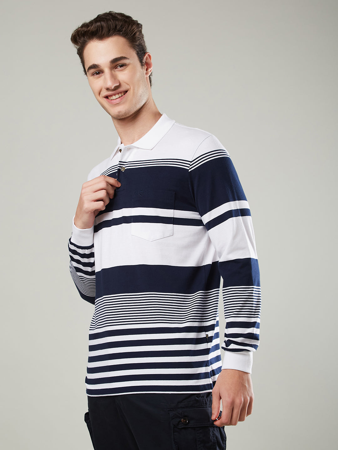Men’s Striped Polo – Long Sleeve - T-Shirts