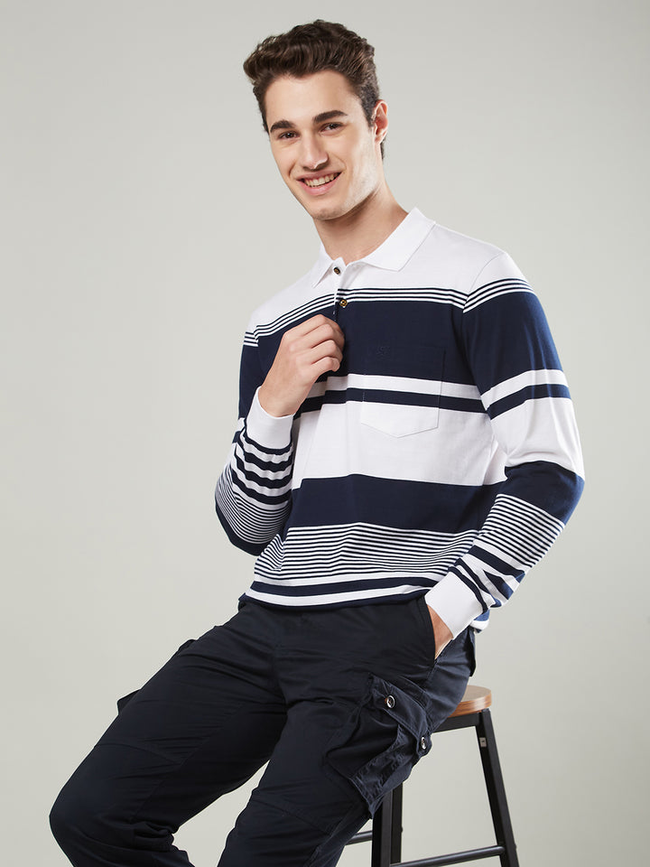 Men’s Striped Polo – Long Sleeve - T-Shirts