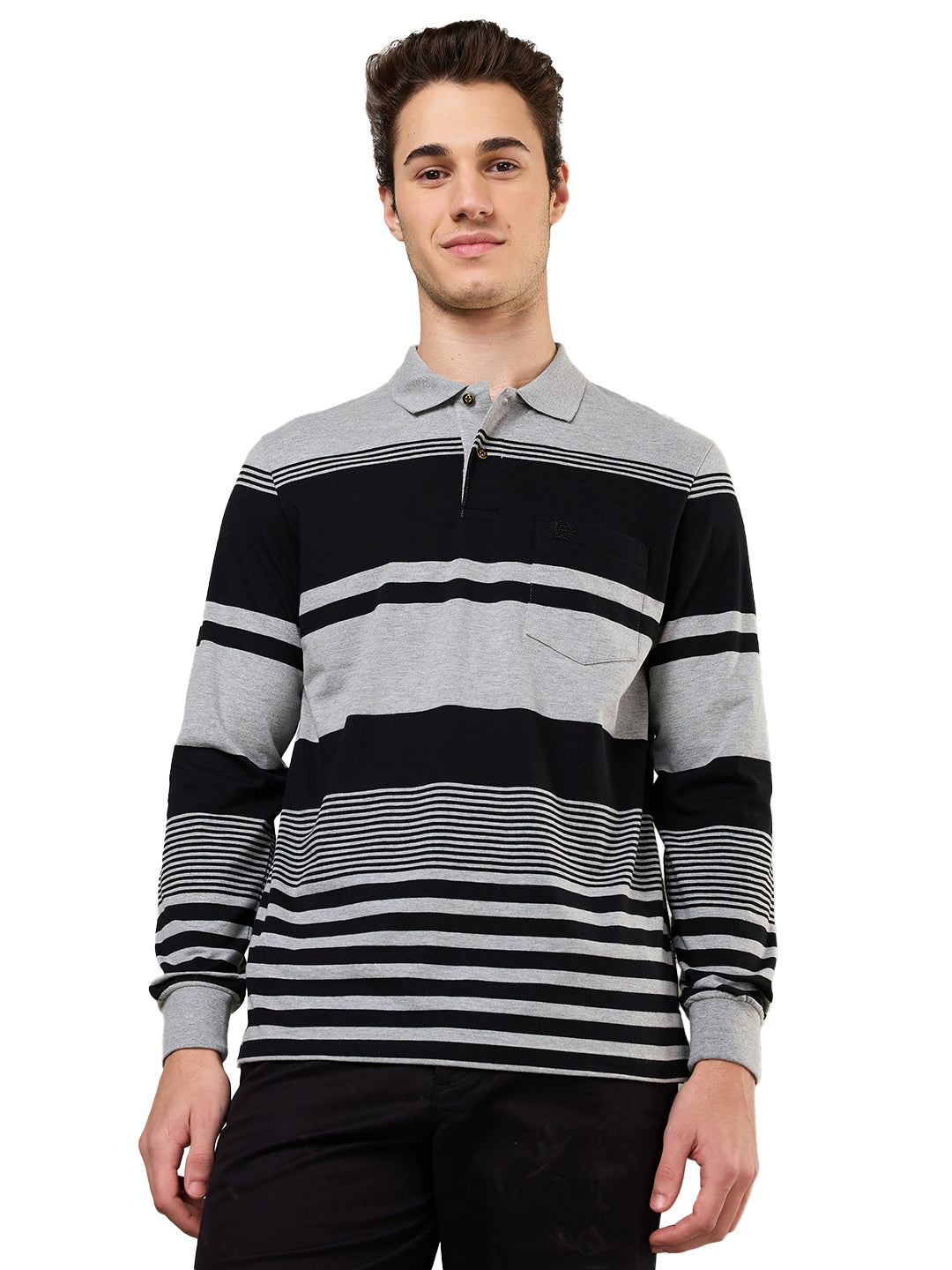 Men’s Striped Polo – Long Sleeve - T-Shirts