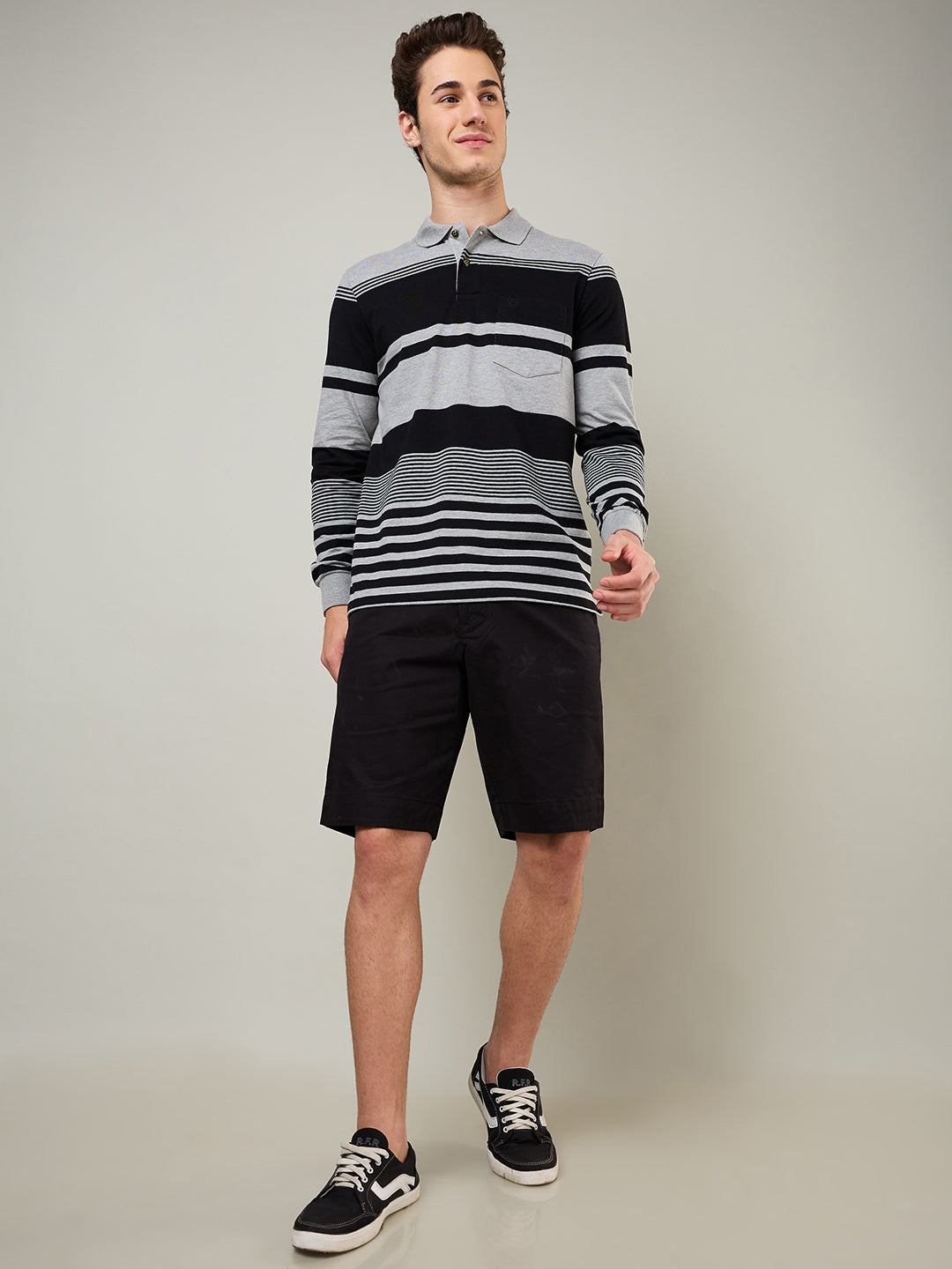 Men’s Striped Polo – Long Sleeve - T-Shirts