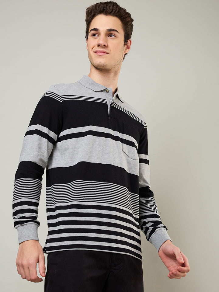 Men’s Striped Polo – Long Sleeve - T-Shirts