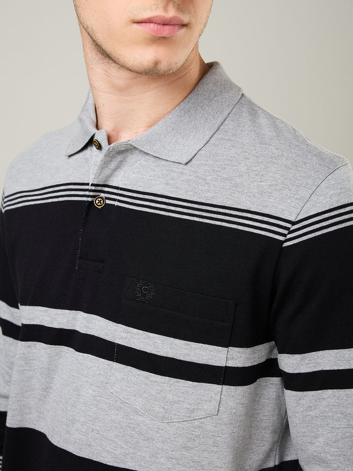 Men’s Striped Polo – Long Sleeve - T-Shirts