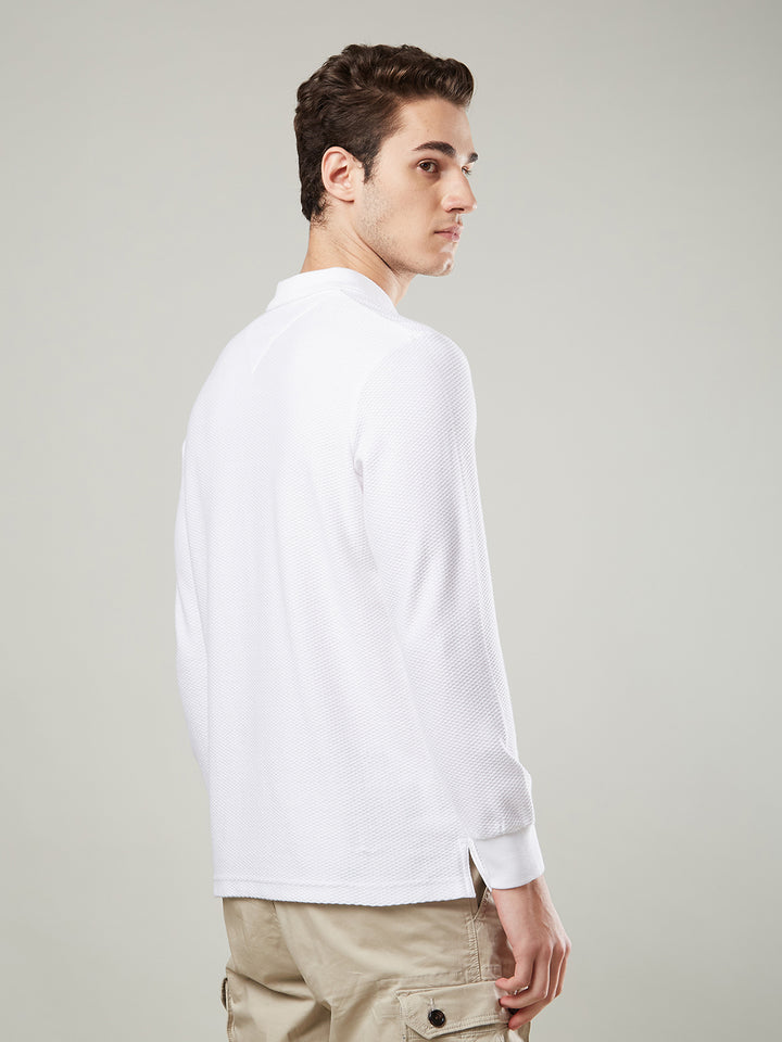 Men’s Jacquard Polo Shirt with Pocket – Full Sleeves